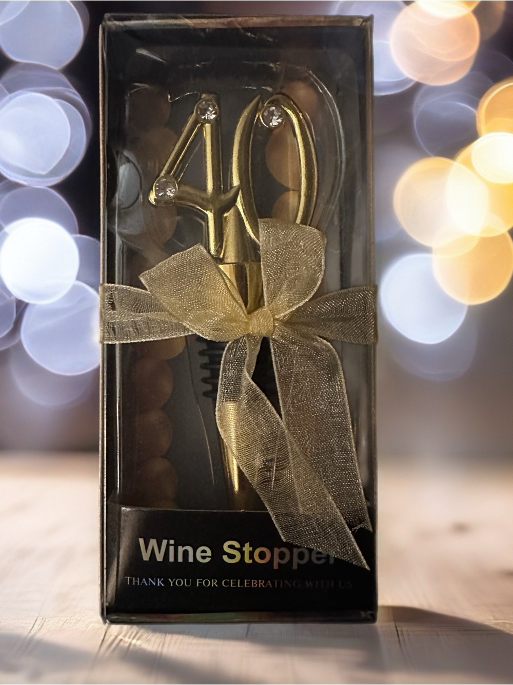 Gold 40 Wine Stopper - Elegant Home Party Accessory